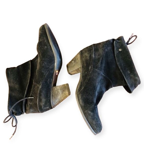 Gravitypope Suede Lace Back Folded Slouch Booties Size 7 - Picture 4 of 4